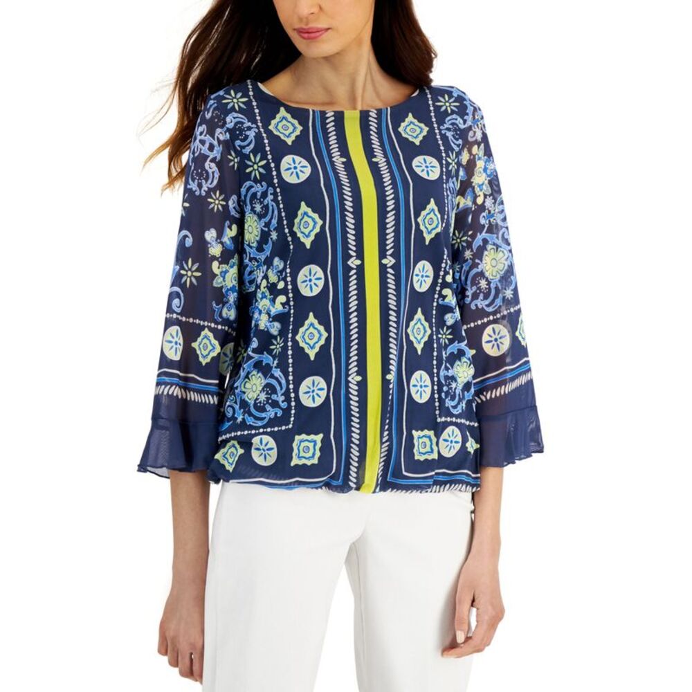 JM Collection Womens Printed Top